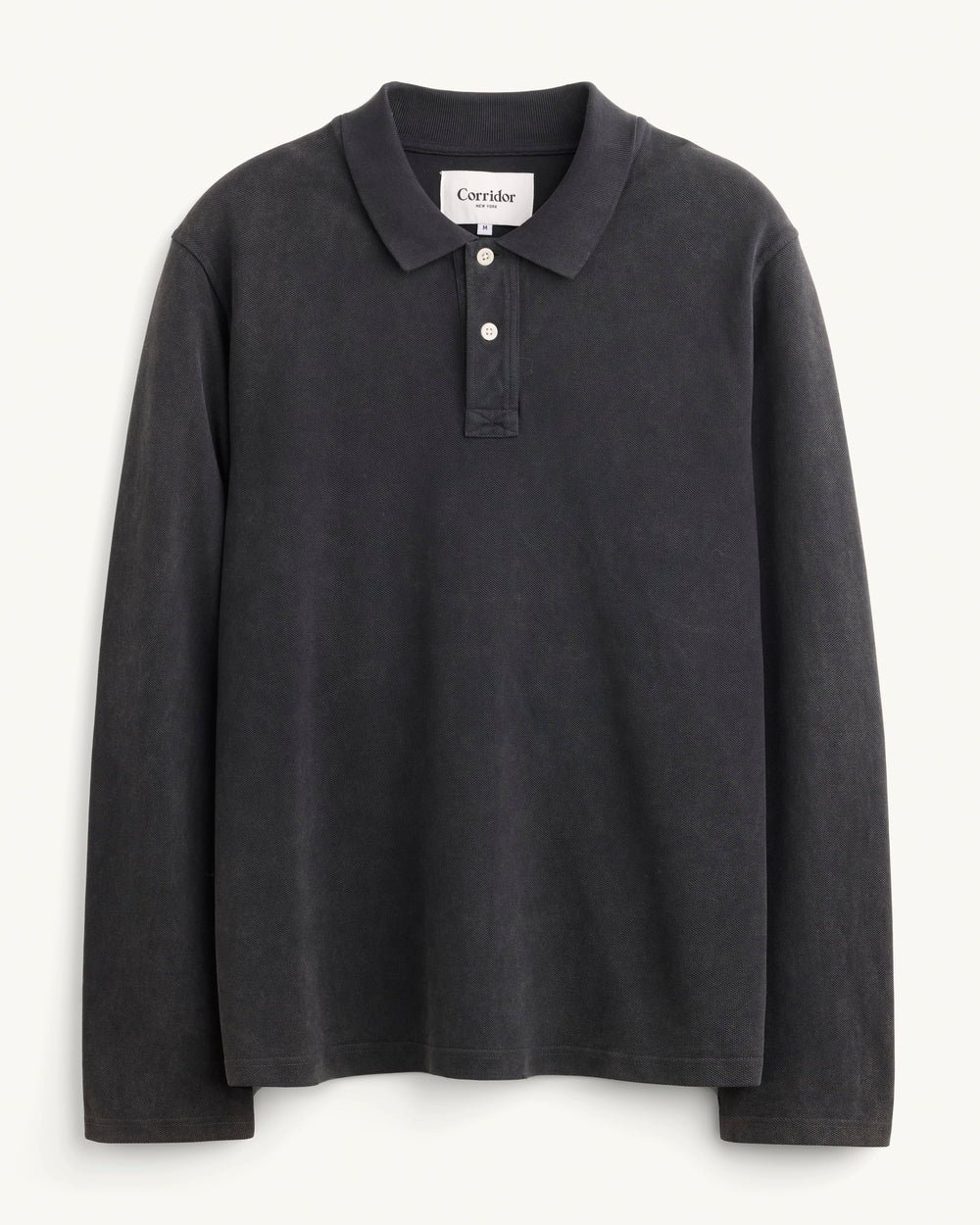 LS Pique Polo - Black-Polo LS-Siena-Corridor