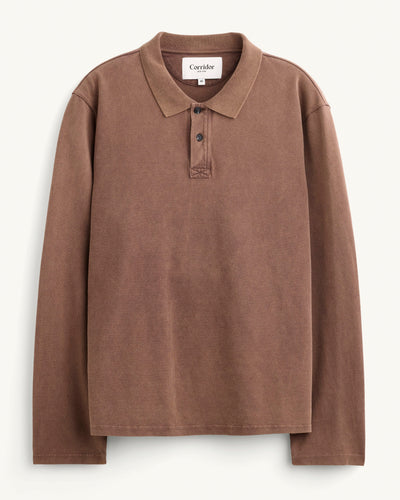LS Pique Polo - Brown-Polo LS-Siena-Corridor