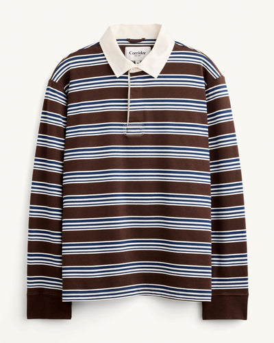 Mini Stripe Rugby LS - Brown-Rugby lS-Siena-Corridor