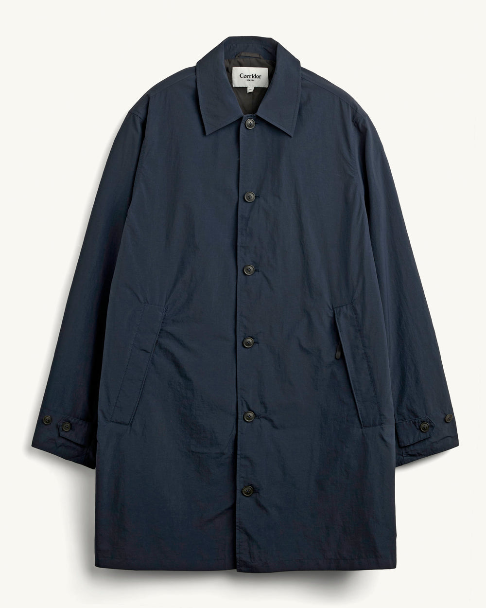 Mac Coat - Navy-City Mac Coat-Black Q-Corridor