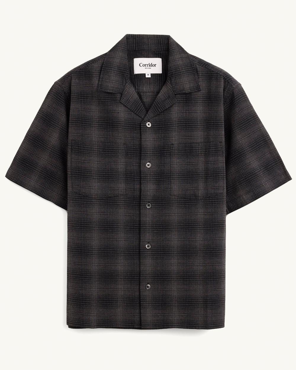 Linen Plaid SS - Black-Short Sleeve Shirt-Original Madras Trading Co. (OMTC)-Corridor