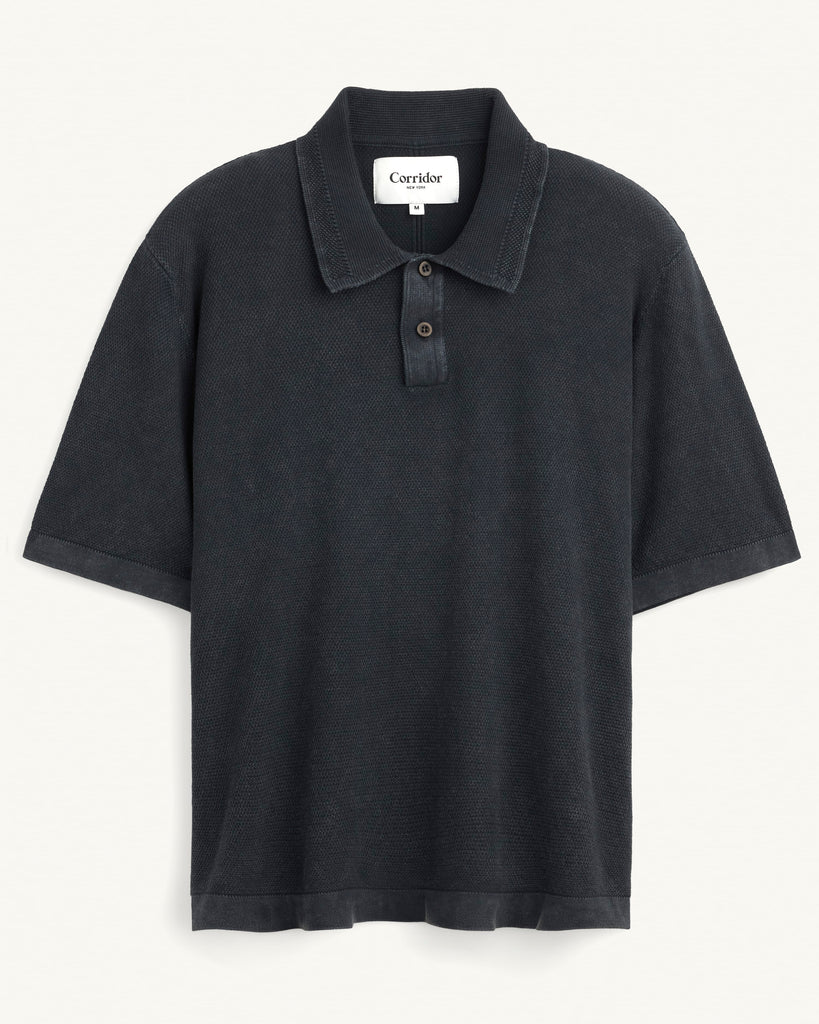 Knit Polo - Black – Corridor