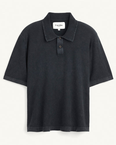 Knit Polo - Black-Crewneck-Alpafina-Corridor