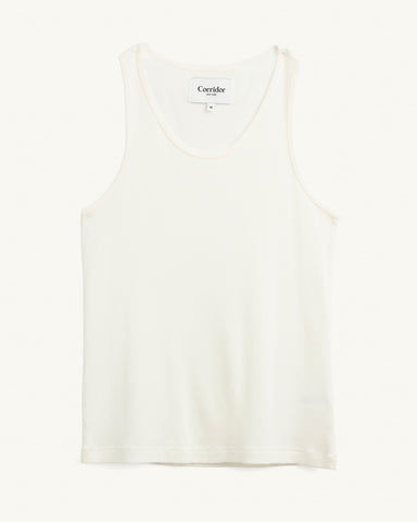 Ribbed Tank - White