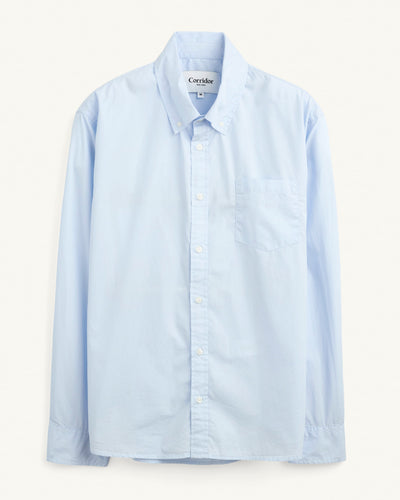 Poplin LS - Light Blue-Long Sleeve Shirt-Real-Corridor