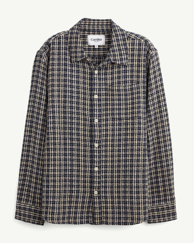 Reverse Tweed Snow Check - Blue