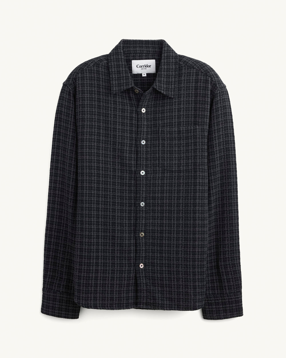 Reverse Tweed Snow Check - Black-LS Shirt-Original Madras Trading Co. (OMTC)-Corridor
