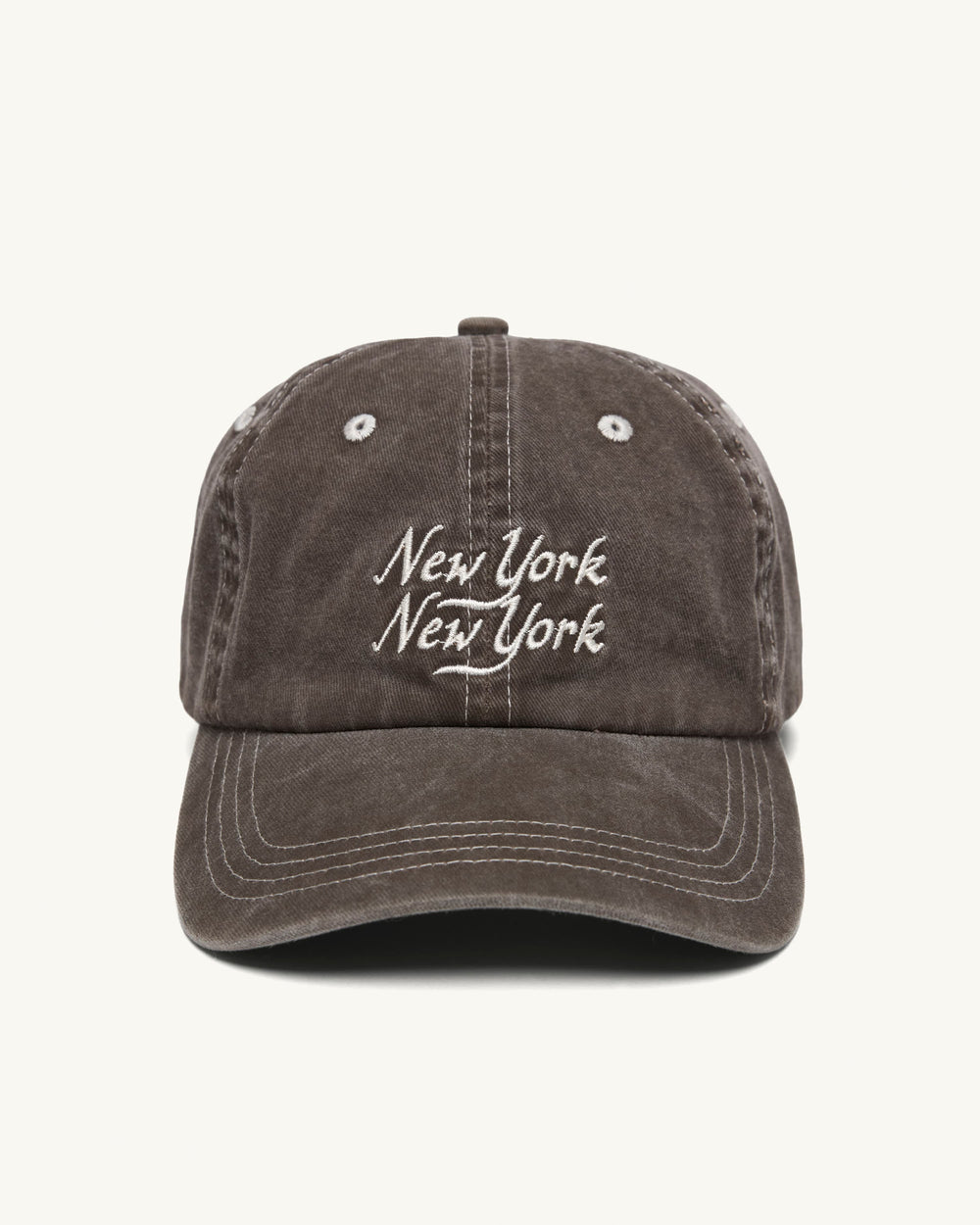 Washed Script Cap - Brown