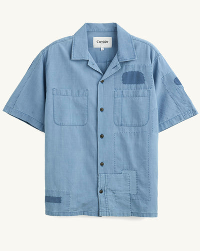 Patchwork SS - Indigo-SS Camp w/ 2 Chest Pocket-Earth Sea Trading-Corridor