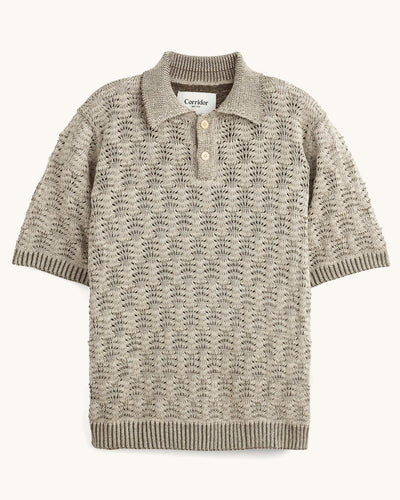 Cable Lace Polo-Knit Polo-Innovative Knitwear-Corridor