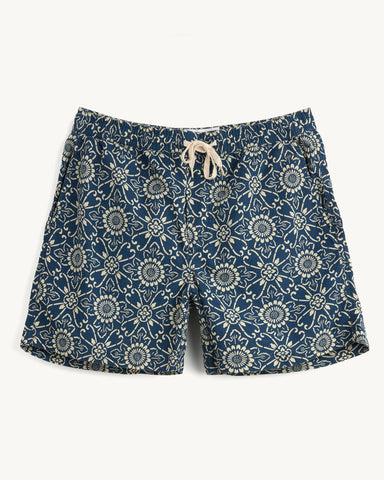 Indigo Sunflower Drawstring Short