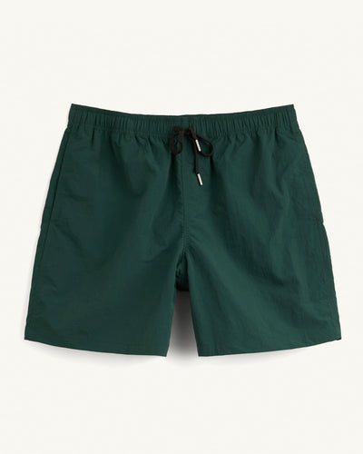 Nylon Drawstring Shorts - Spruce-Shorts-Black Q-Corridor