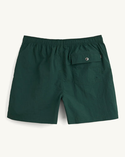 Nylon Drawstring Shorts - Spruce-Shorts-Black Q-Corridor