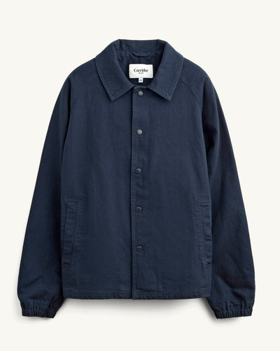 Garment Dyed Coach Jacket - Navy-Coaches Jacket-Black Q-Corridor