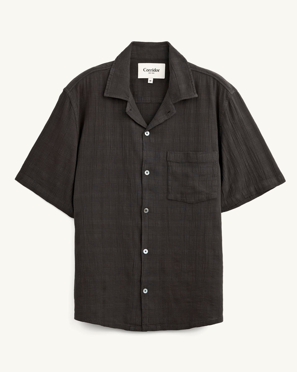 Washed Dobby SS - Black-SS Camp w/ 1 Chest Pocket-Ekviraa Designs-Corridor