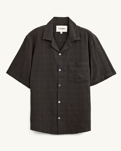 Washed Dobby SS - Black-SS Camp w/ 1 Chest Pocket-Ekviraa Designs-Corridor