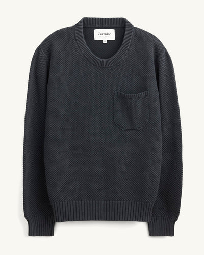Pocket Crewneck - Black-Crewneck Sweater-Alpafina-Corridor