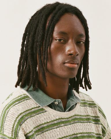 Stripe Linen Silk Crewneck