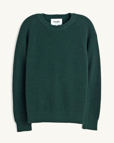 Ribbed Cotton Crewneck - Green