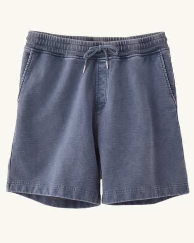 French Terry Garment Dyed Shorts - Blue