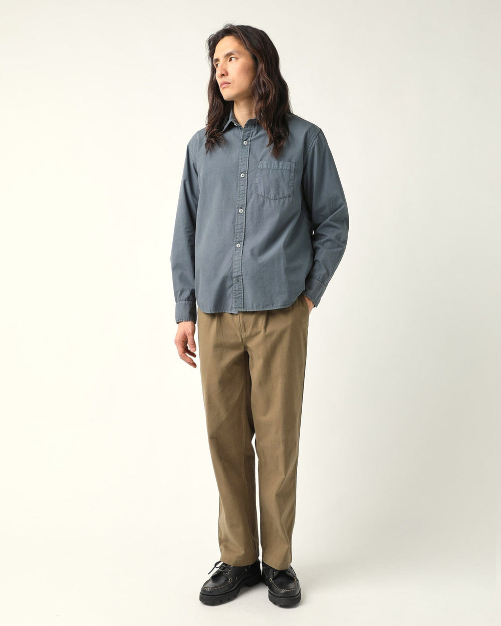 Washed Poplin LS - Grey-LS-Corridor-Corridor