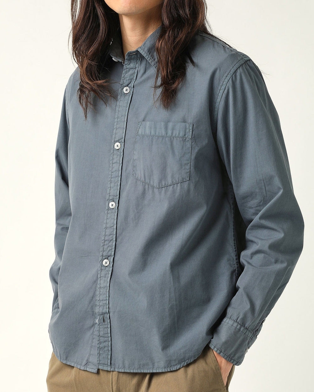 Washed Poplin LS - Grey-LS-Corridor-Corridor