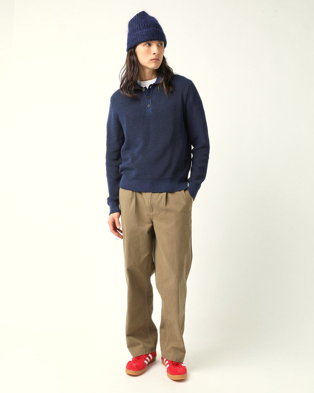 LS Slouchy Polo - Navy-LS Polo-Corridor-Corridor