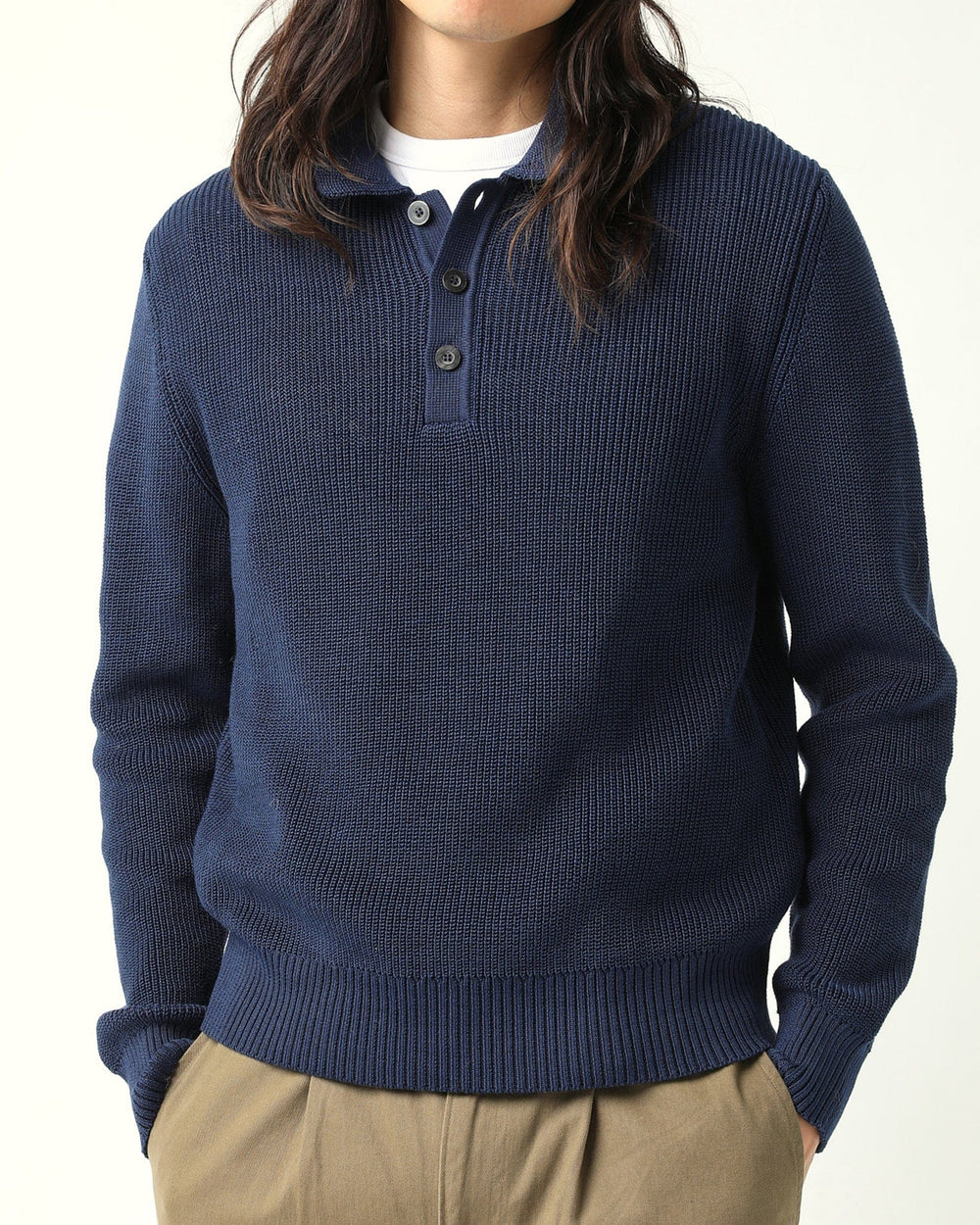 LS Slouchy Polo - Navy-LS Polo-Corridor-Corridor