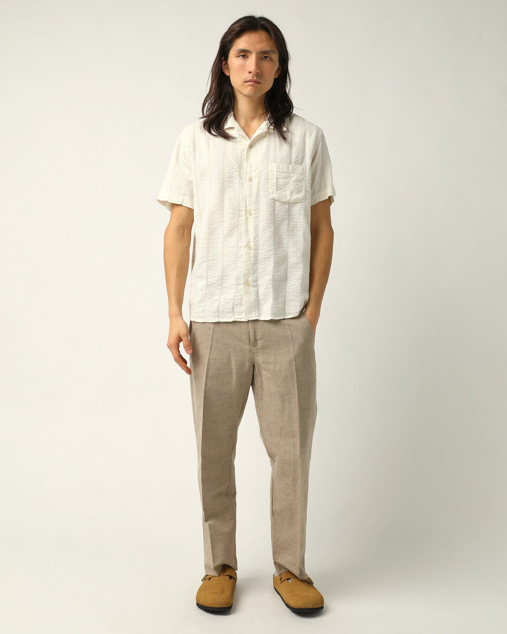 Linen Cotton Trouser - Natural-Trousers-Corridor-Corridor