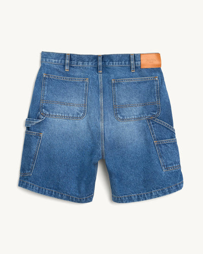 Denim Painter Short - Indigo-Shorts-Real-Corridor