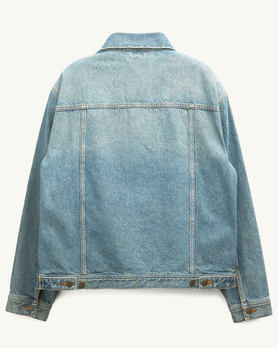 Washed Denim Trucker - Indigo-Trucker Jacket-Real-Corridor