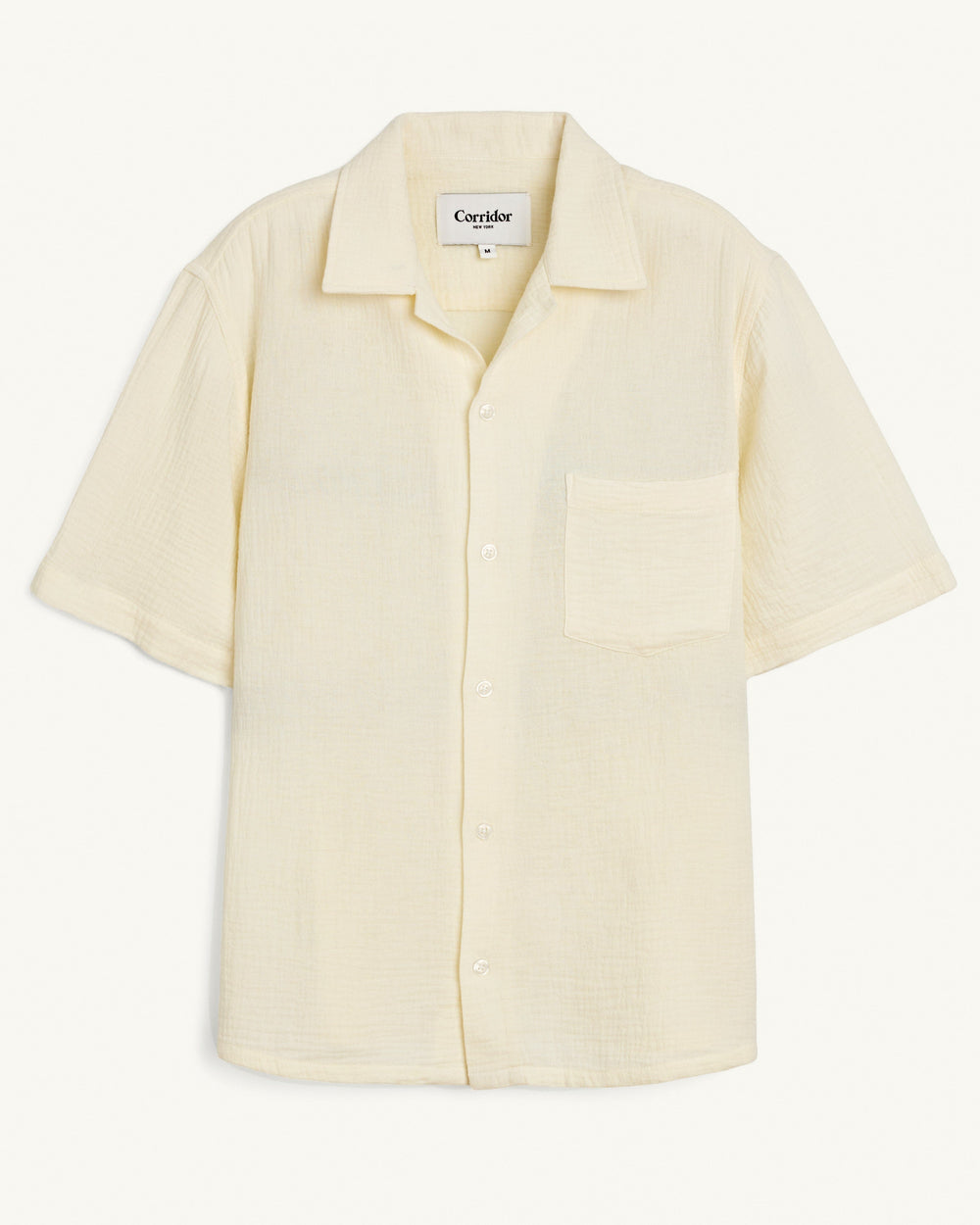 Double Cloth SS - Natural-SS Camp w/ 1 Chest Pocket-Ekviraa Designs-Corridor