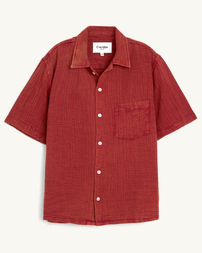 Double Cloth SS - Red-SS Camp w/ 1 Chest Pocket-Ekviraa Designs-Corridor
