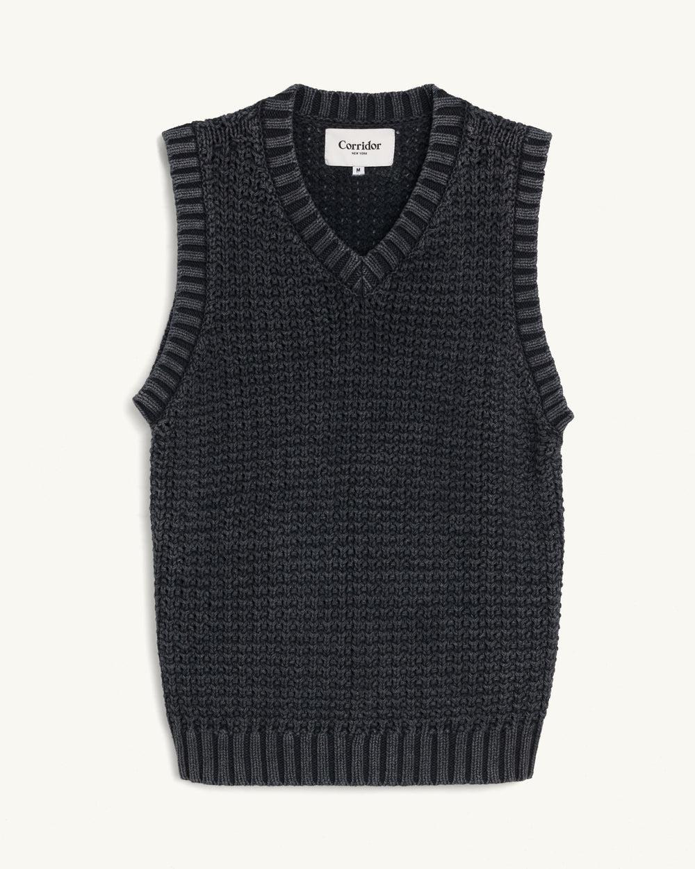 Garment Washed Vest - Black-Knit Crewneck-Alpafina-Corridor