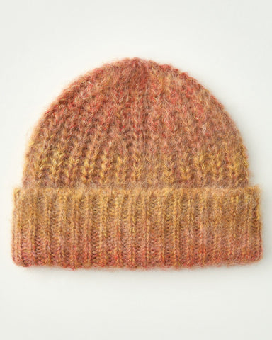 Space Dye Mohair Beanie - Orange