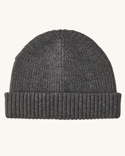 Wool Cashmere Beanie - Grey-Beanie-Black Q-Corridor