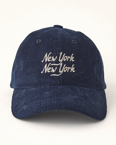 Corduroy Script NY NY Cap - Navy