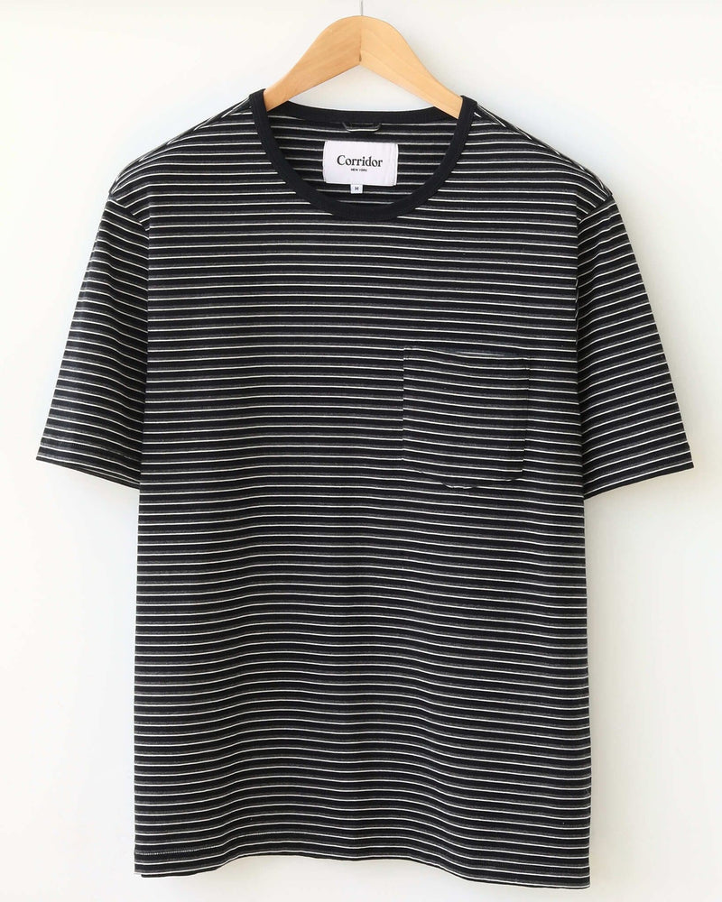 Black Striped T-Shirt-T-Shirt-Corridor-Corridor