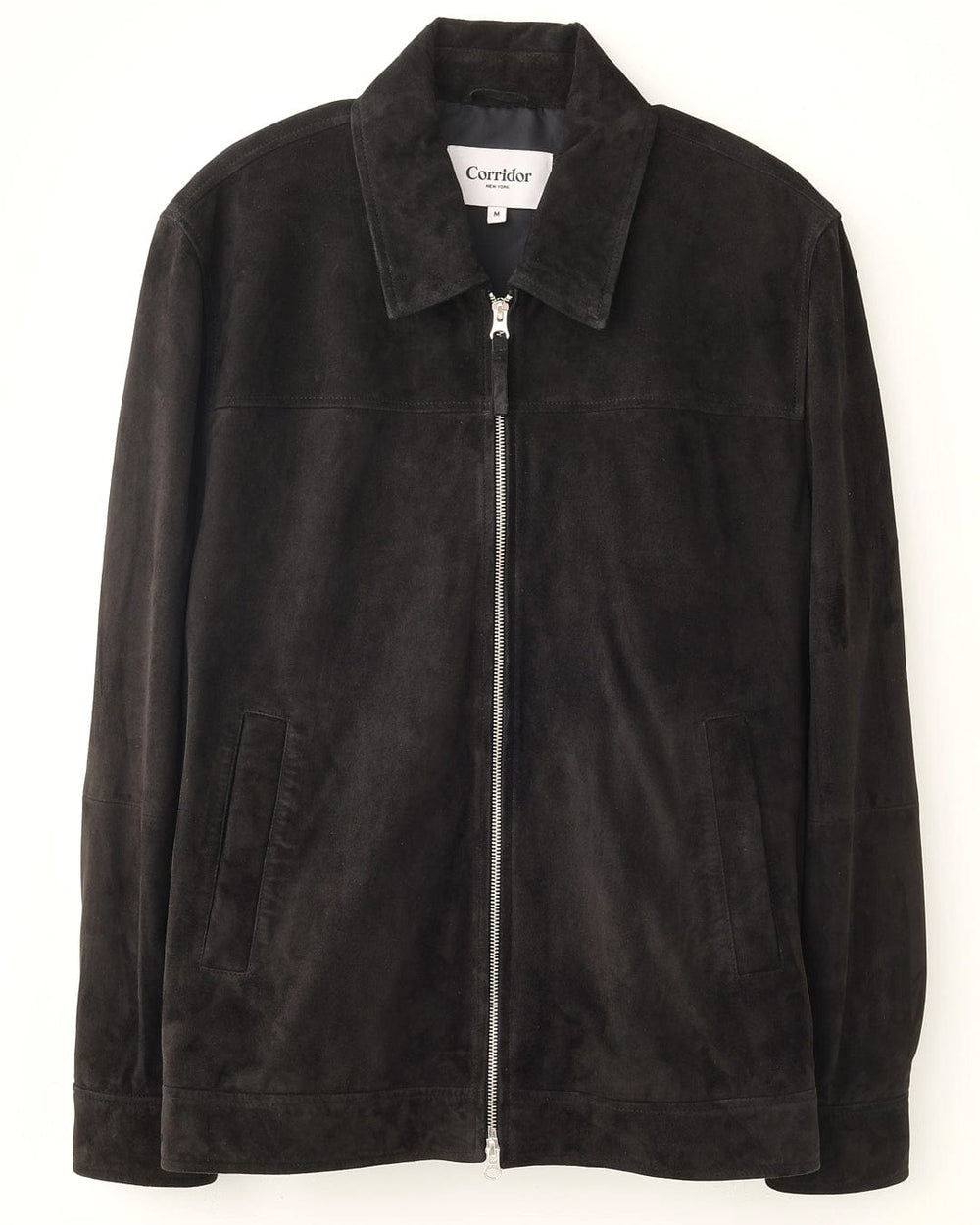 Suede Zip Jacket - Black-Zip Jacket-Corridor-Corridor