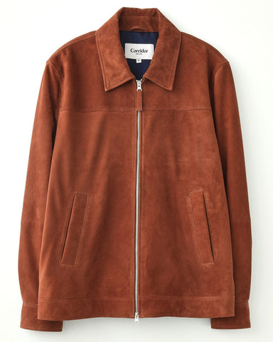 Suede Zip Jacket - Tobacco