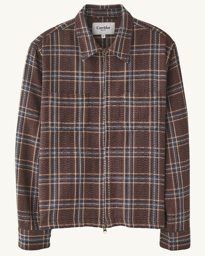 Venice Plaid Zip Shirt-Zip Shirt-Original Madras Trading Co. (OMTC)-Corridor