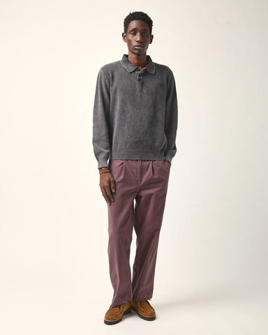 LS Rice Stitch Polo - Black