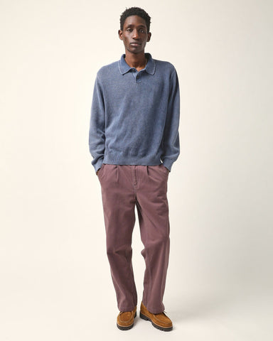 LS Rice Stitch Polo - Navy