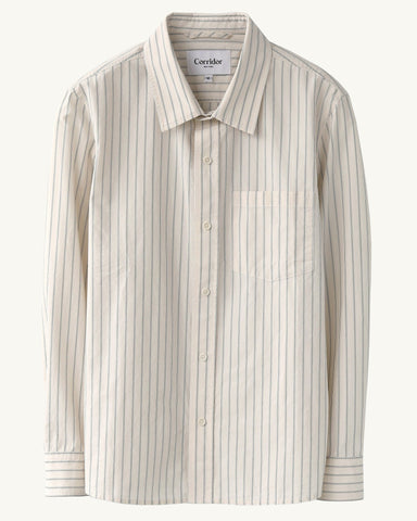 Poplin Stripe LS - Natural