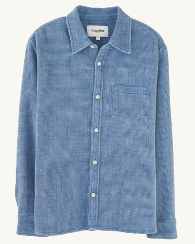 Pigment Dyed Waffle LS - Indigo-LS-Original Madras Trading Co. (OMTC)-Corridor