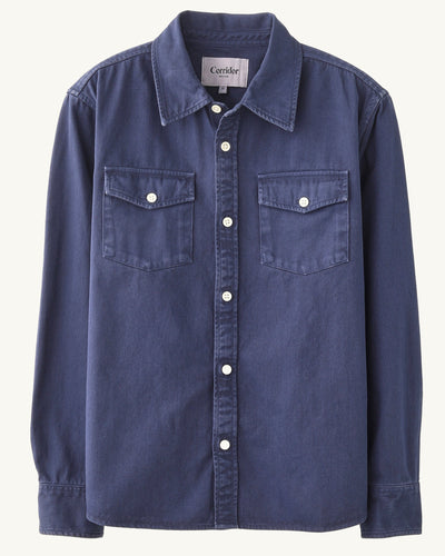 Denim LS - Navy-Long Sleeve Shirt-Original Madras Trading Co. (OMTC)-Corridor