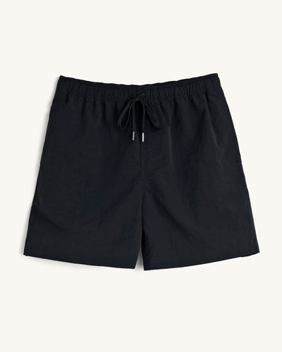 Nylon Drawstring Shorts - Black-Draw String Shorts-Black Q-Corridor