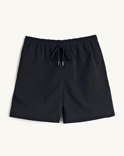 Nylon Drawstring Shorts - Black-Draw String Shorts-Black Q-Corridor