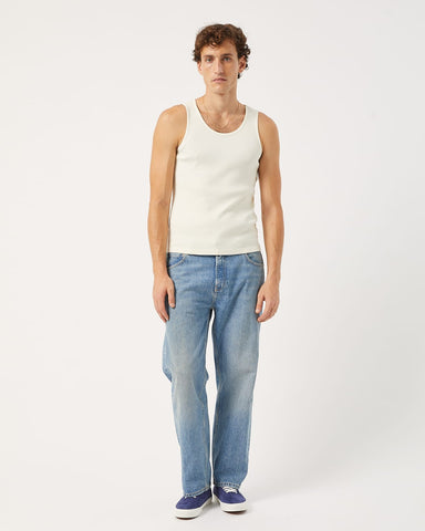 Ribbed Tank - White