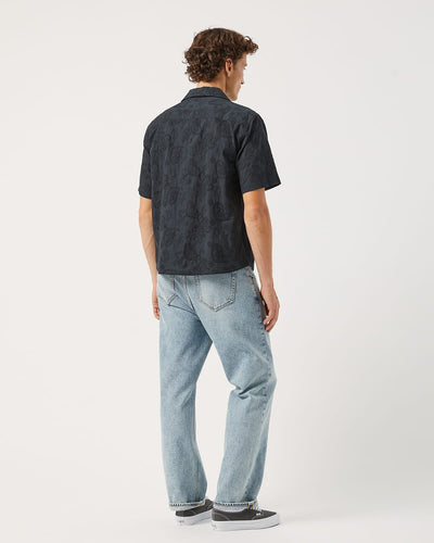 Paisley Embroidery SS - Black-Short Sleeve Shirt-Black Q-Corridor
